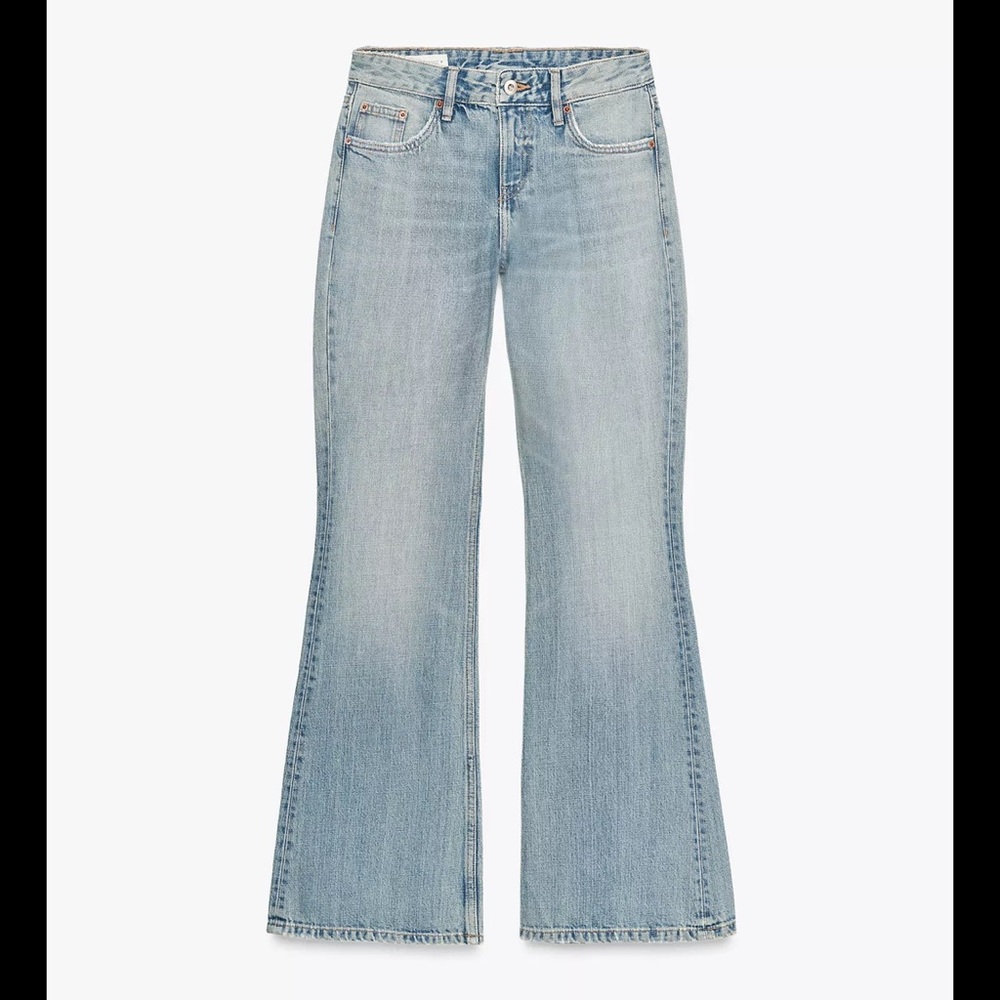 Zara TRF Light Blue Flared Women's Jeans